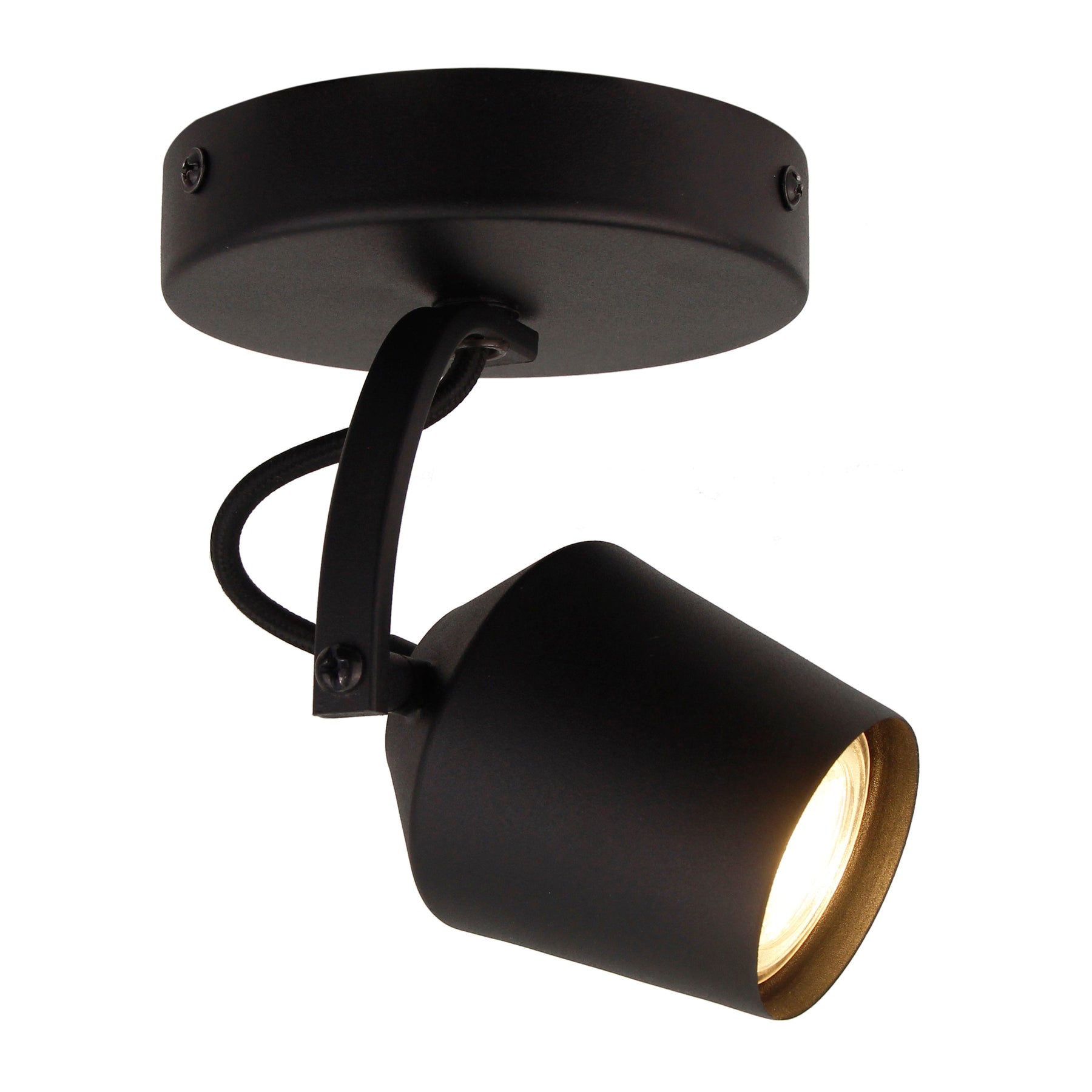 Chericoni Tavola spotlamp in zwart, geschikt voor één GU10-lichtbron. Compact en modern ontwerp voor gerichte verlichting.