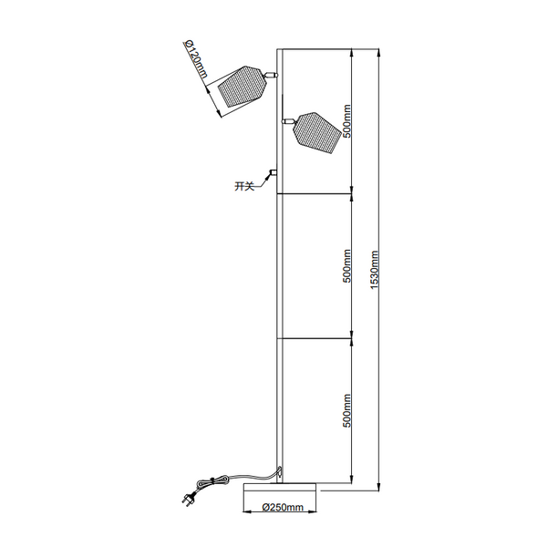 Moderne Stehlampe Tavola Serie im Wohnzimmer