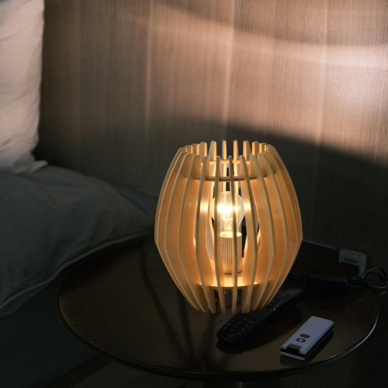 Chericoni Tavola Tafellamp, Ø23 cm, houtdesign, geschikt voor E27 lampen.