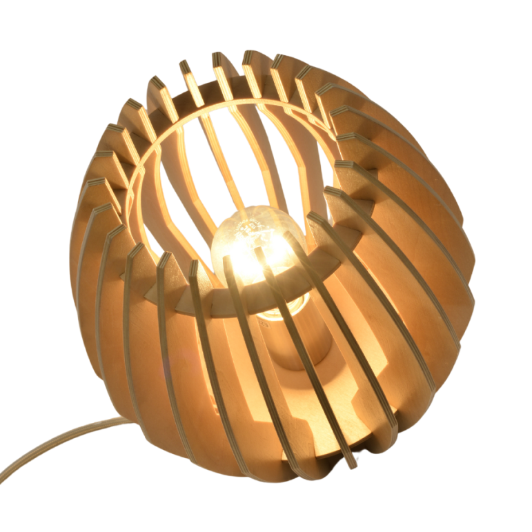 Chericoni Tavola Tafellamp, Ø23 cm, houtdesign, geschikt voor E27 lampen.