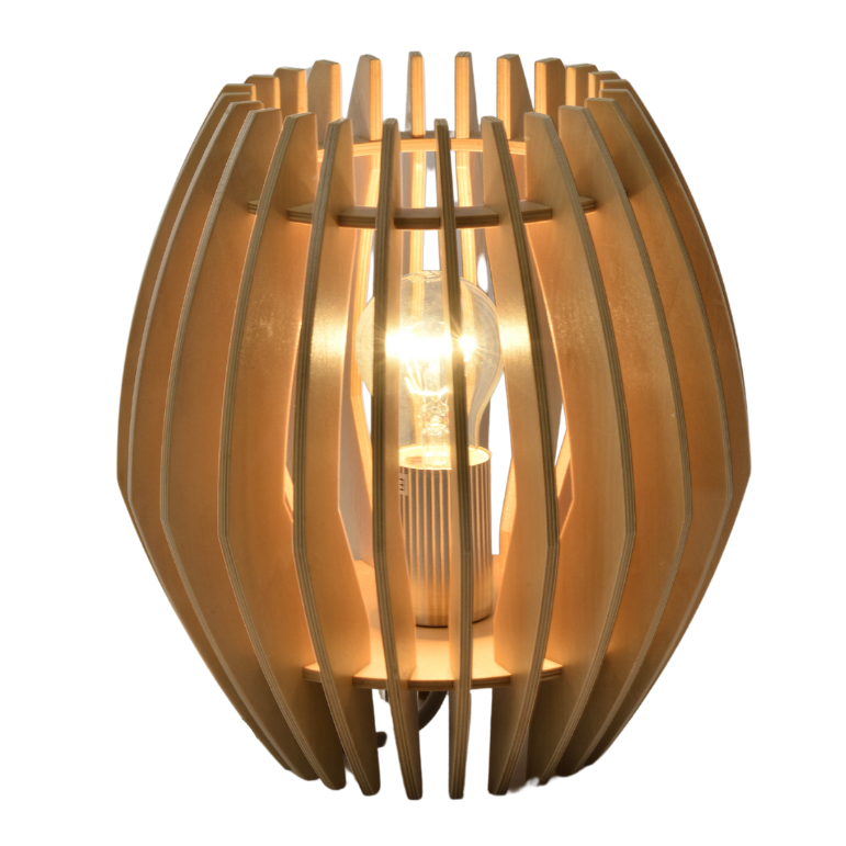 Chericoni Tavola Tafellamp, Ø23 cm, houtdesign, geschikt voor E27 lampen.