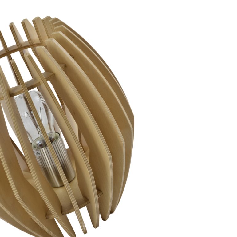 Chericoni Tavola Tafellamp, Ø23 cm, houtdesign, geschikt voor E27 lampen.