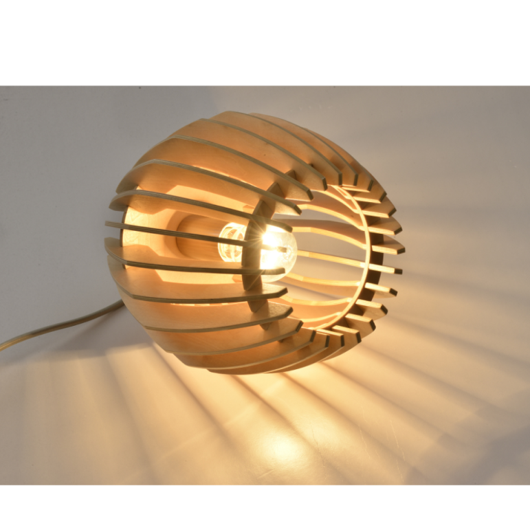 Chericoni Tavola Tafellamp, Ø23 cm, houtdesign, geschikt voor E27 lampen.