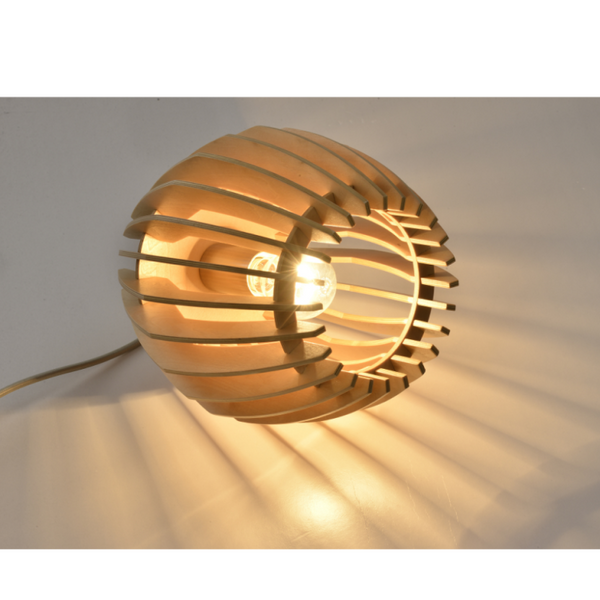 Chericoni Tavola Tafellamp, Ø23 cm, houtdesign, geschikt voor E27 lampen.