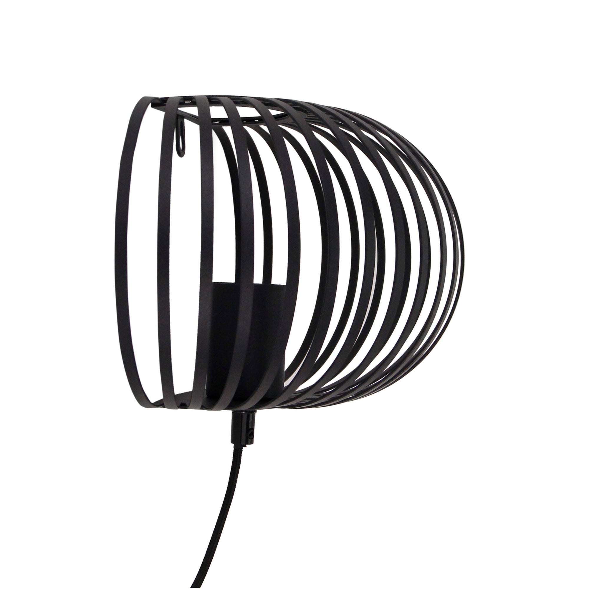 Wandlamp Chericoni Curvato, zwart metaal. Industrieel design voor stijlvolle en sfeervolle interieurverlichting.