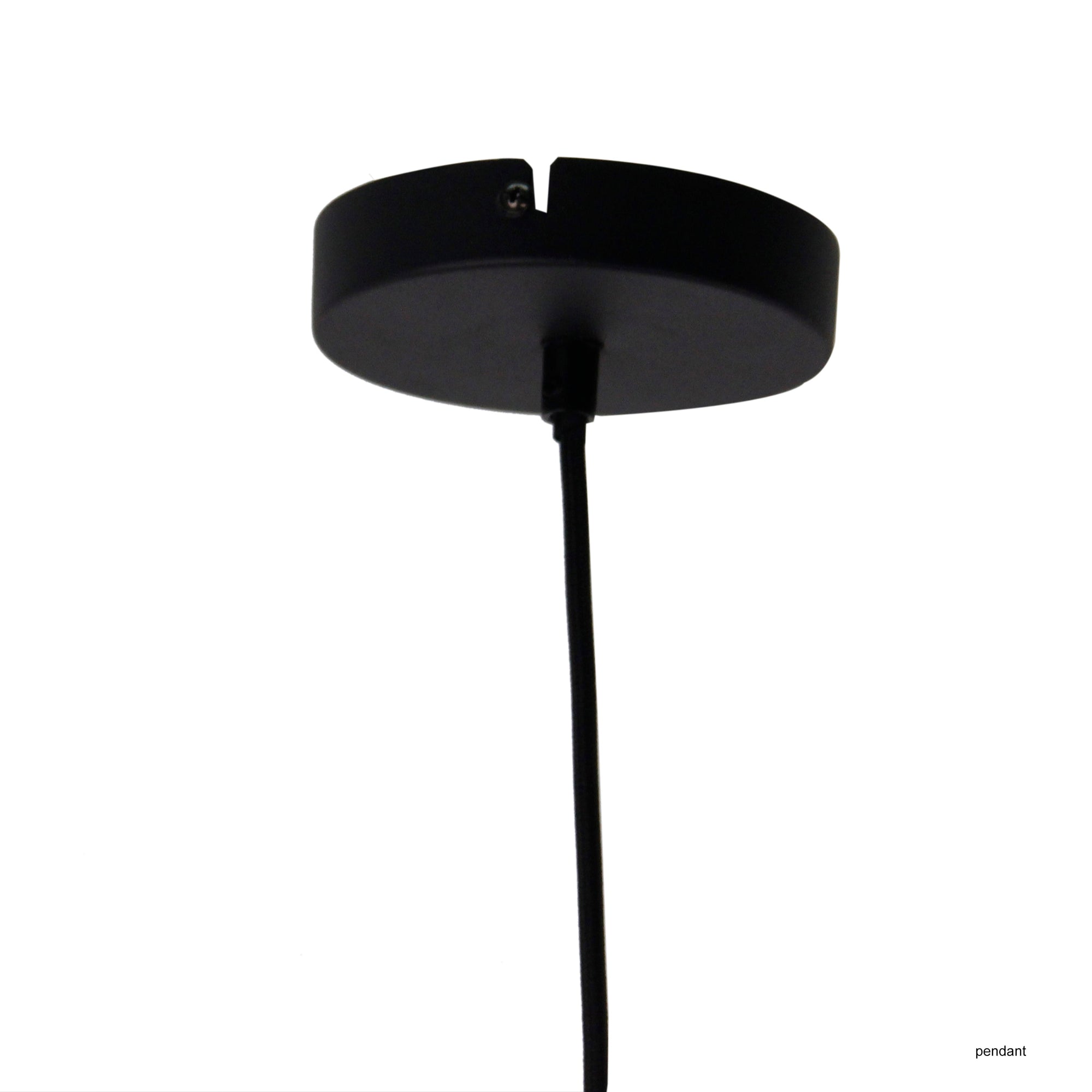 Chericoni Goccia hanglamp zwart metaal, Ø40 cm, robuust ontwerp, detailaanzicht van metaaltextuur en industriële afwerking.