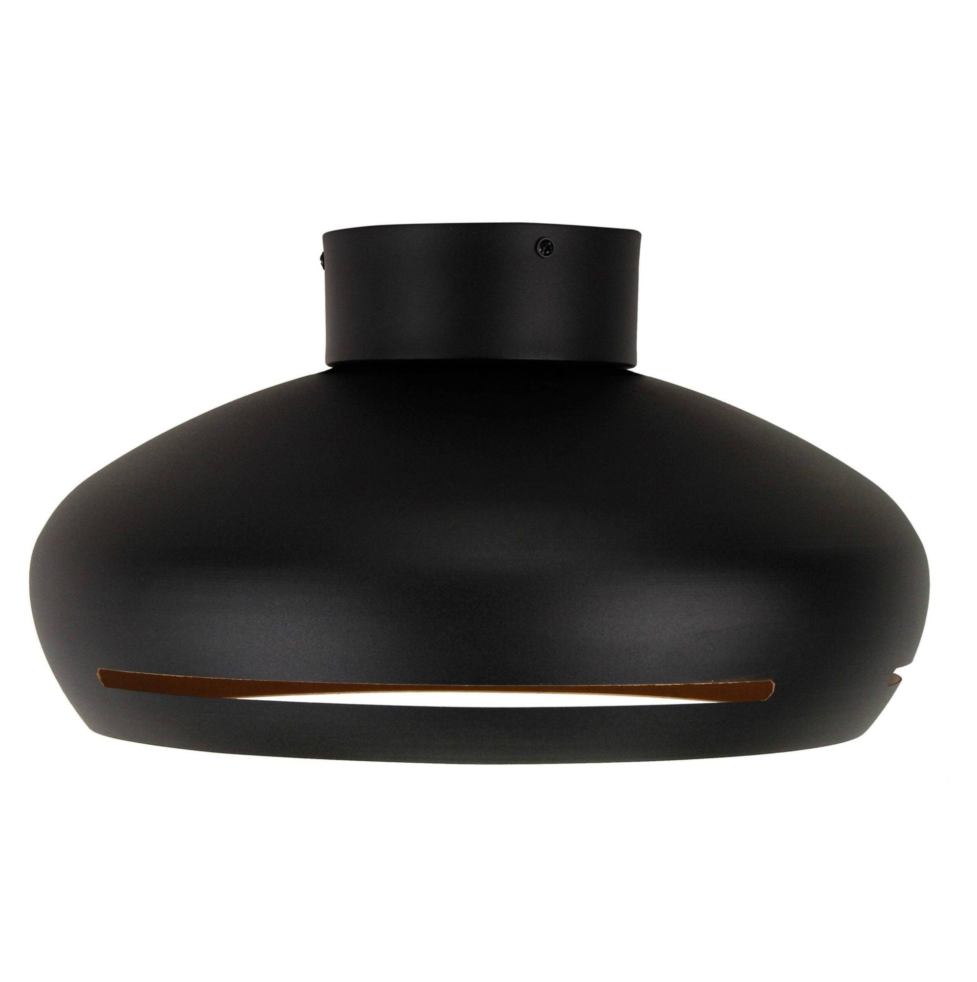 1 lichts Chericoni Striscia plafondlamp Ø 35 cm, met een E27 fitting en een opvallend zwart-gouden design.