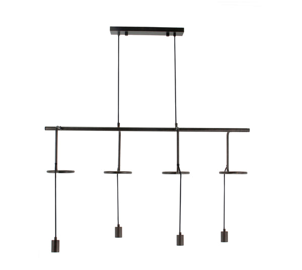 Chericoni Anello hanglamp, 4 lichts, E27 fitting, zwart design, stijlvol en modern voor diverse interieurstijlen.