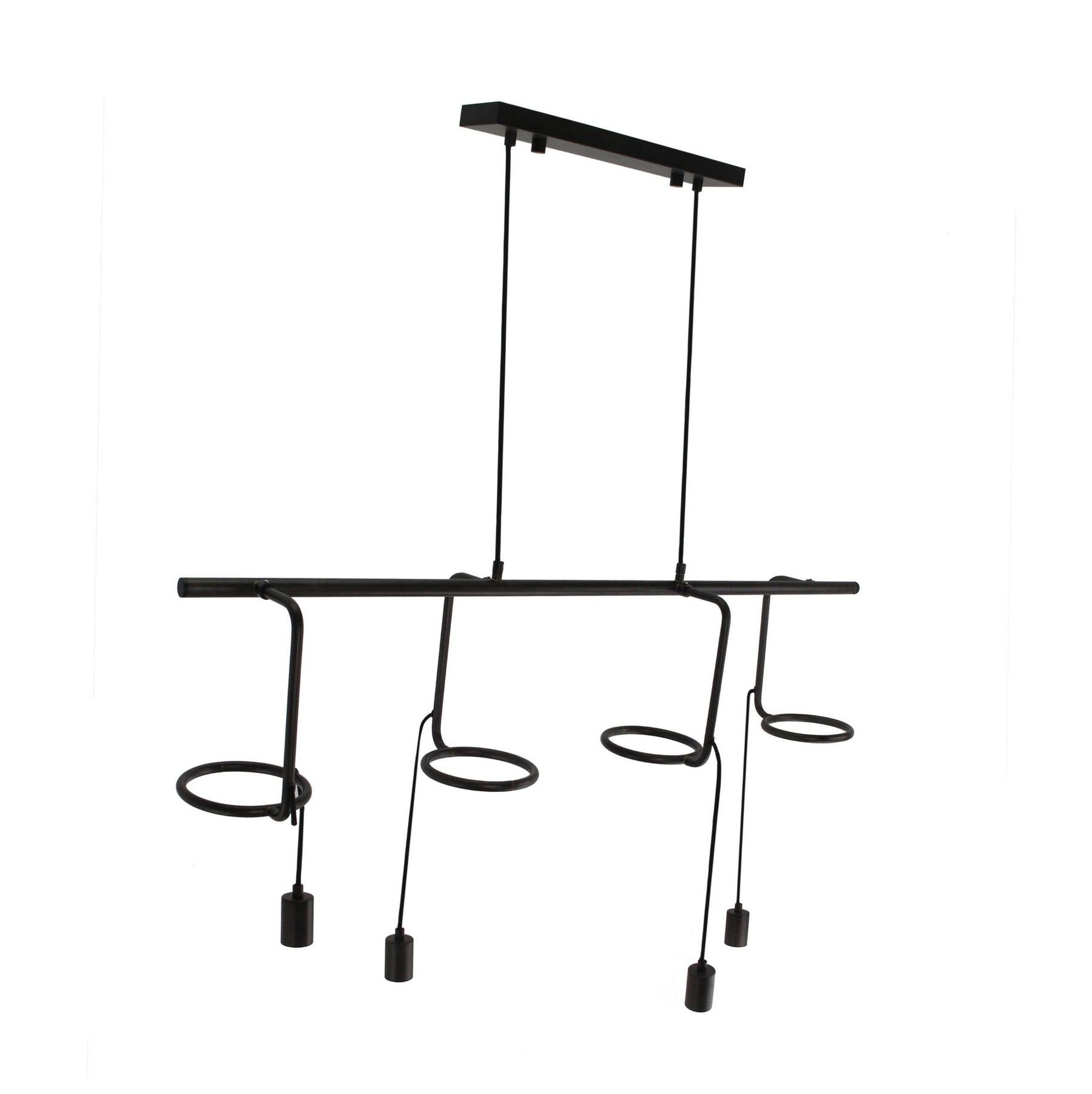 Chericoni Anello hanglamp, 4 lichts, E27 fitting, zwart design, stijlvol en modern voor diverse interieurstijlen.