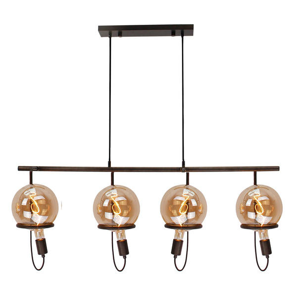 Chericoni Anello hanglamp, 4 lichts, E27 fitting, zwart design, stijlvol en modern voor diverse interieurstijlen.