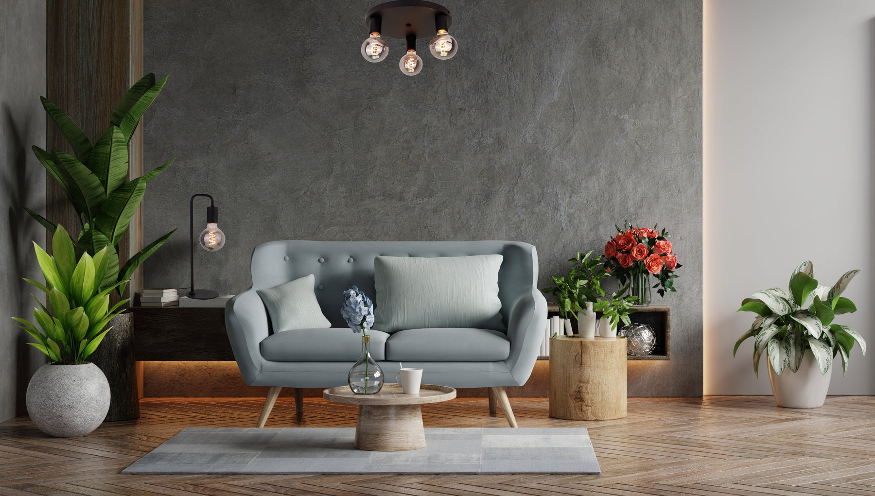 Plafondlamp Chericoni Basic, zwart, Ø28 cm, 3 lichtpunten, E27 fitting. Modern design voor stijlvolle interieurverlichting.