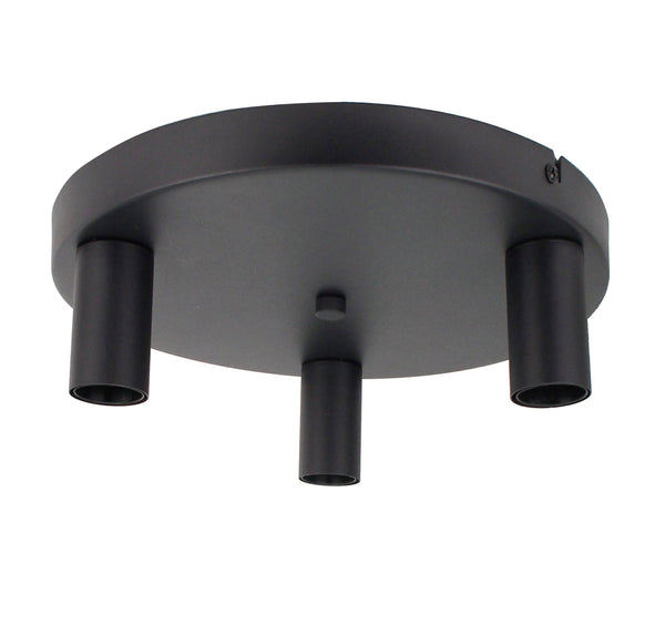 Plafondlamp Chericoni Basic, zwart, Ø28 cm, 3 lichtpunten, E27 fitting. Modern design voor stijlvolle interieurverlichting.