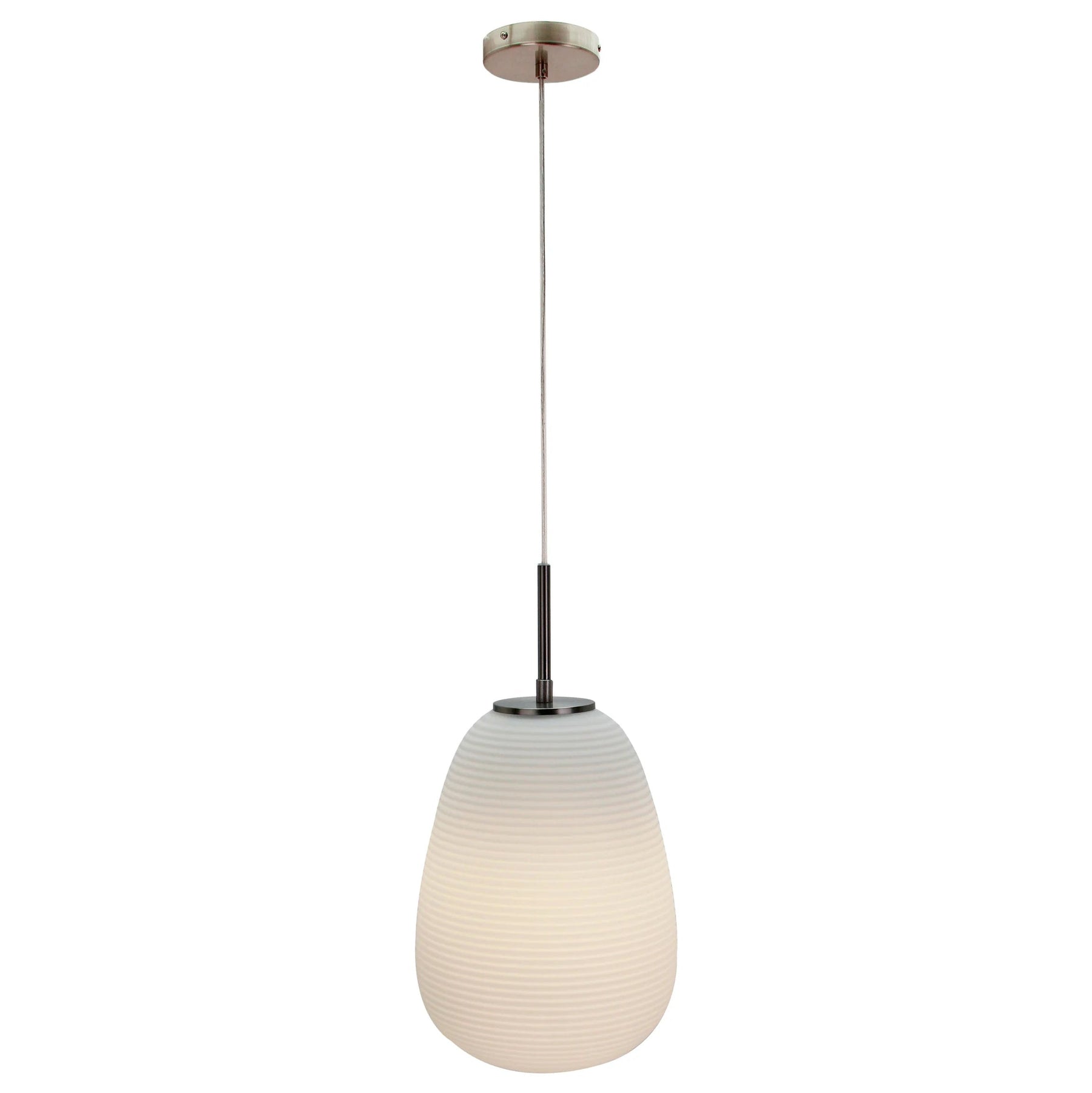 Hanglamp Chericoni Costola, 1 lichtpunt, Ø24 cm, nikkel mat, inclusief lichtbron. Modern design voor sfeervolle verlichting.