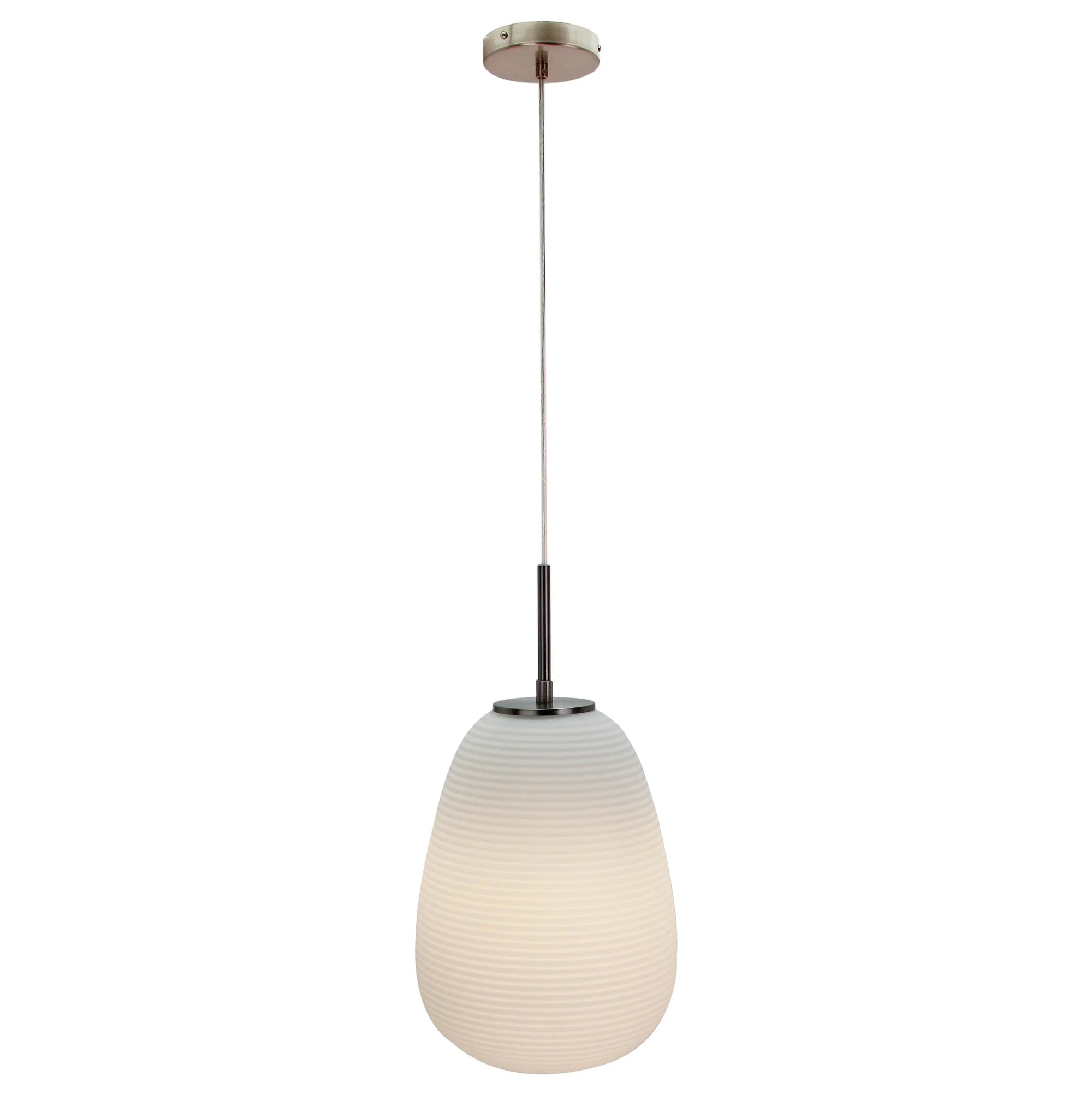 Hanglamp Chericoni Costola, 1 lichtpunt, Ø24 cm, nikkel mat, inclusief lichtbron. Modern design voor sfeervolle verlichting.