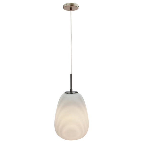 Hanglamp Chericoni Costola, 1 lichtpunt, Ø24 cm, nikkel mat, inclusief lichtbron. Modern design voor sfeervolle verlichting.