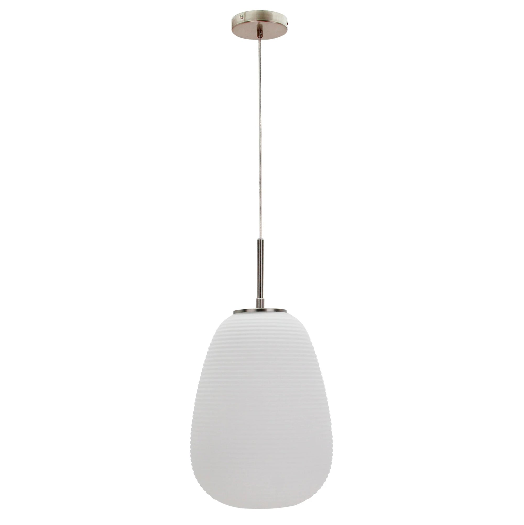 Hanglamp Chericoni Costola, 1 lichtpunt, Ø24 cm, nikkel mat, inclusief lichtbron. Modern design voor sfeervolle verlichting.