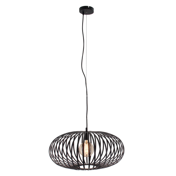 Hanglamp Chericoni Curvato, zwart, Ø 60 cm, 1 lichtpunt, E27 fitting. Modern design voor sfeervolle interieurverlichting.