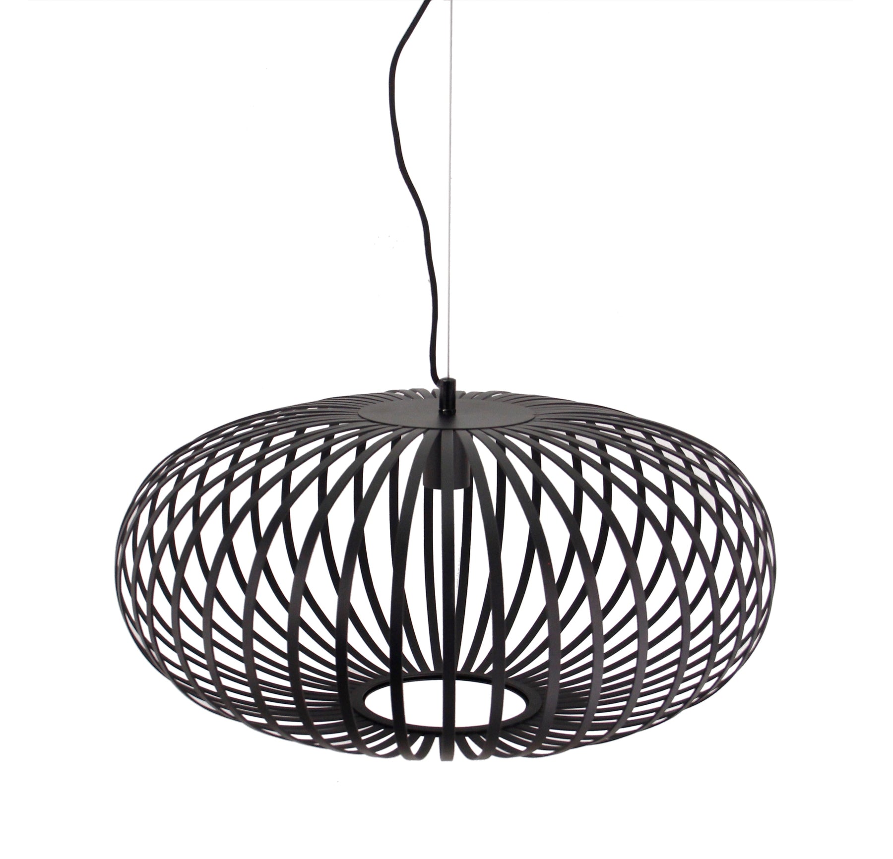 Hanglamp Chericoni Curvato, zwart, Ø 60 cm, 1 lichtpunt, E27 fitting. Modern design voor sfeervolle interieurverlichting.