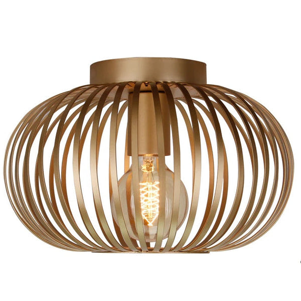 Plafondlamp Chericoni Curvato, goud, Ø30 cm, 1 lichtpunt. Elegant design voor warme, sfeervolle verlichting.