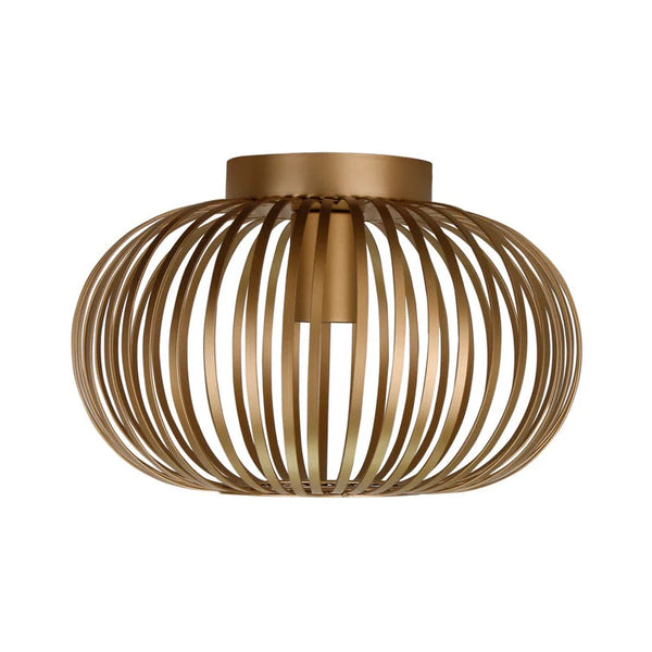 Plafondlamp Chericoni Curvato, goud, Ø30 cm, 1 lichtpunt. Elegant design voor warme, sfeervolle verlichting.