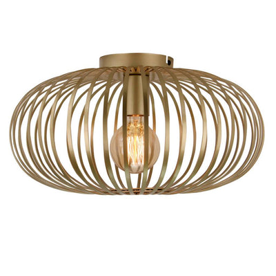 Chericoni Curvato plafondlamp, goud, Ø40 cm. Elegant 1-lichts ontwerp met E27 fitting voor een luxe en warme uitstraling.