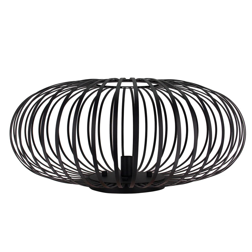 Elegante zwarte Chericoni Curvato plafondlamp, Ø75 cm, met 1 lichtbron en E27 fitting. Perfect voor ruime en moderne interieurs.
