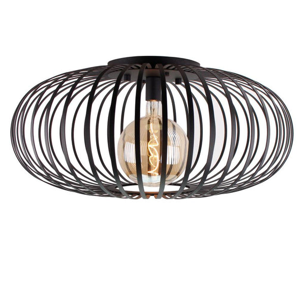 Chericoni Curvato plafondlamp, zwart, Ø75 cm. Modern 1-lichts ontwerp met E27 fitting, ideaal voor grote ruimtes met een stijlvolle uitstraling.
