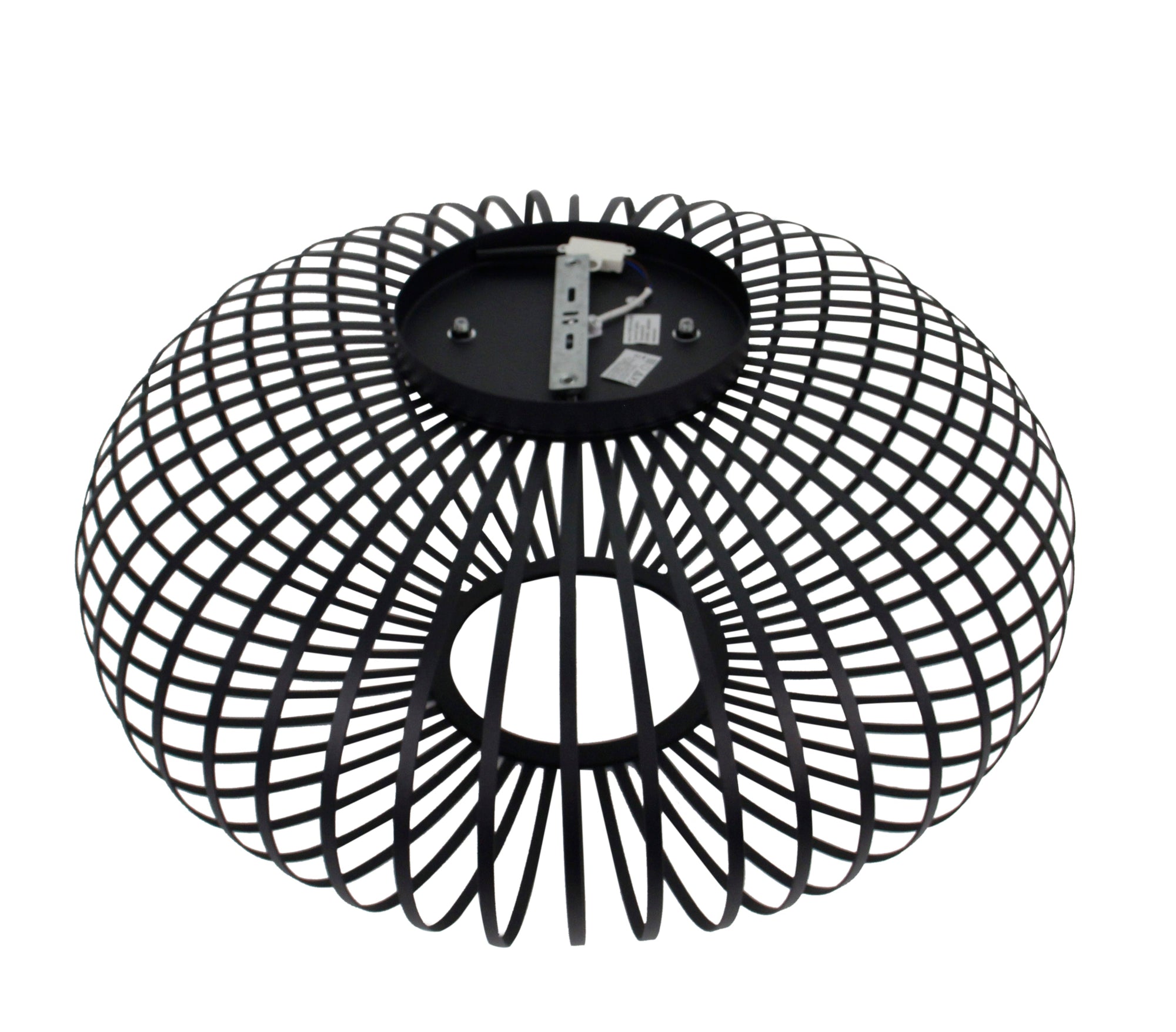 Zwarte Chericoni Curvato plafondlamp met 1 lichtbron, Ø75 cm. Strak en eigentijds ontwerp met een E27 fitting voor sfeervolle verlichting.