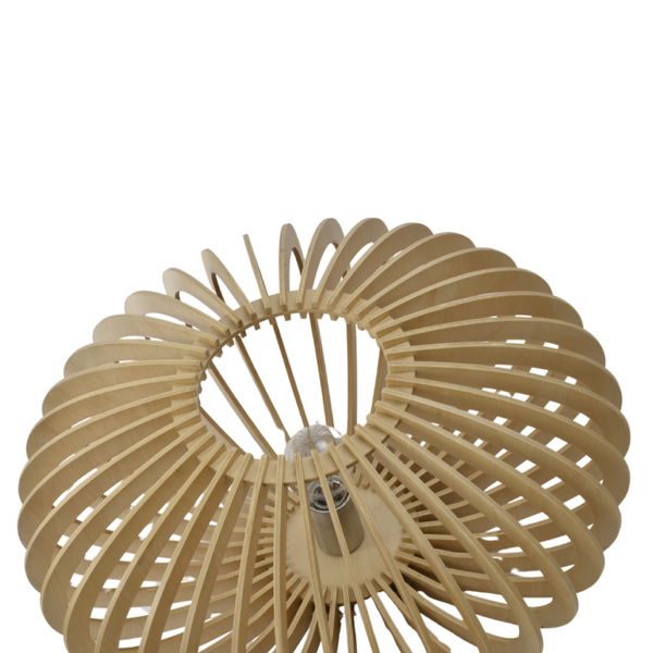 Chericoni Curvato Tafellamp, Ø30 cm, natuurlijk hout, geschikt voor E27 lampen.
