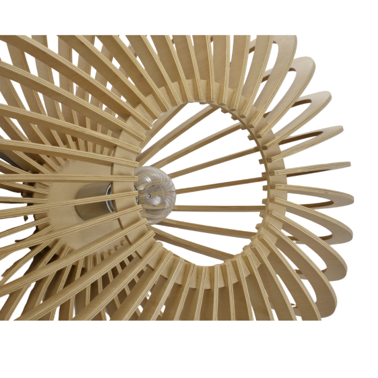 Chericoni Curvato Tafellamp, Ø30 cm, natuurlijk hout, geschikt voor E27 lampen.