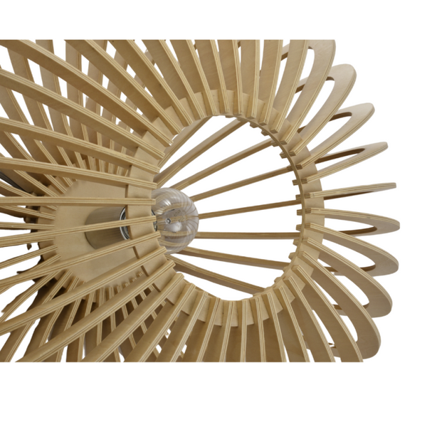 Chericoni Curvato Tafellamp, Ø30 cm, natuurlijk hout, geschikt voor E27 lampen.