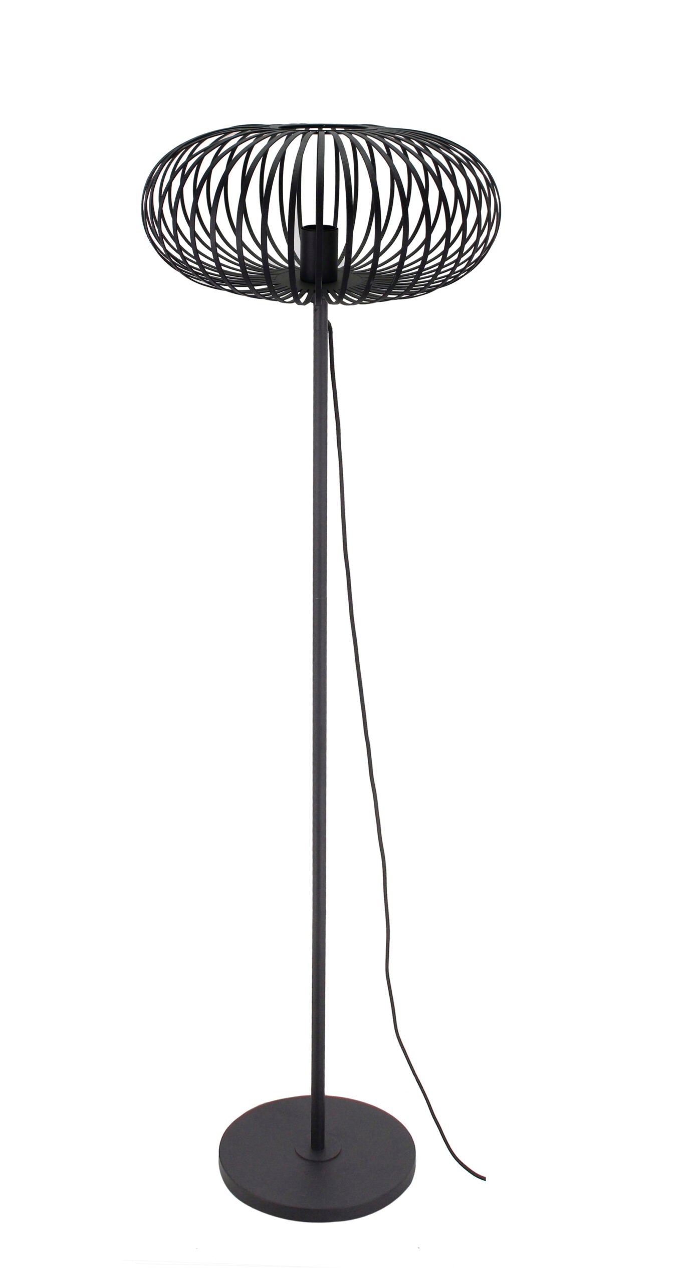 Vloerlamp Chericoni Curvato, zwart, Ø40 cm, verstelbare hoogte van 59 tot 143 cm. Modern design voor sfeervolle verlichting.