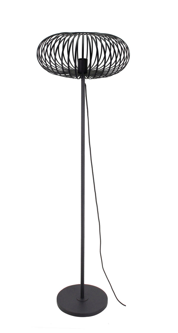 Vloerlamp Chericoni Curvato, zwart, Ø40 cm, verstelbare hoogte van 59 tot 143 cm. Modern design voor sfeervolle verlichting.