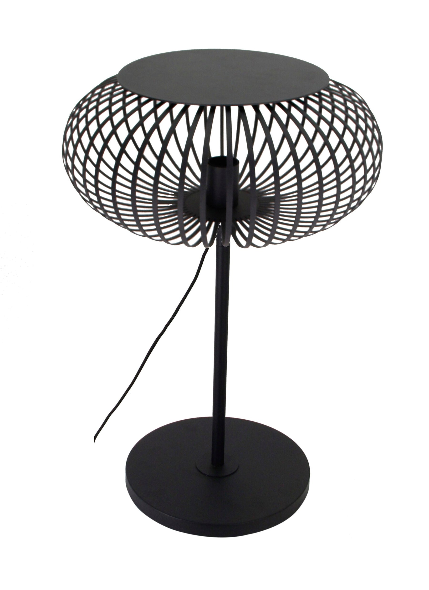 Vloerlamp Chericoni Curvato, zwart, Ø40 cm, verstelbare hoogte van 59 tot 143 cm. Modern design voor sfeervolle verlichting.