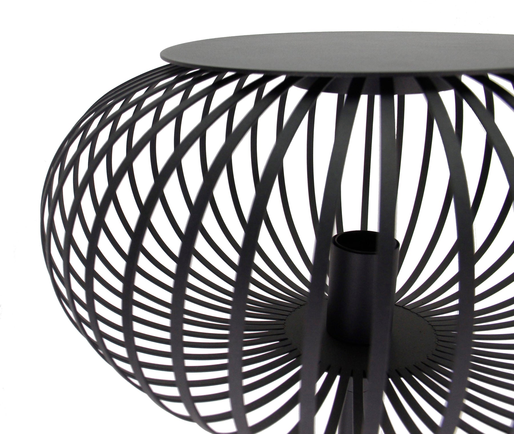 Vloerlamp Chericoni Curvato, zwart, Ø40 cm, verstelbare hoogte van 59 tot 143 cm. Modern design voor sfeervolle verlichting.