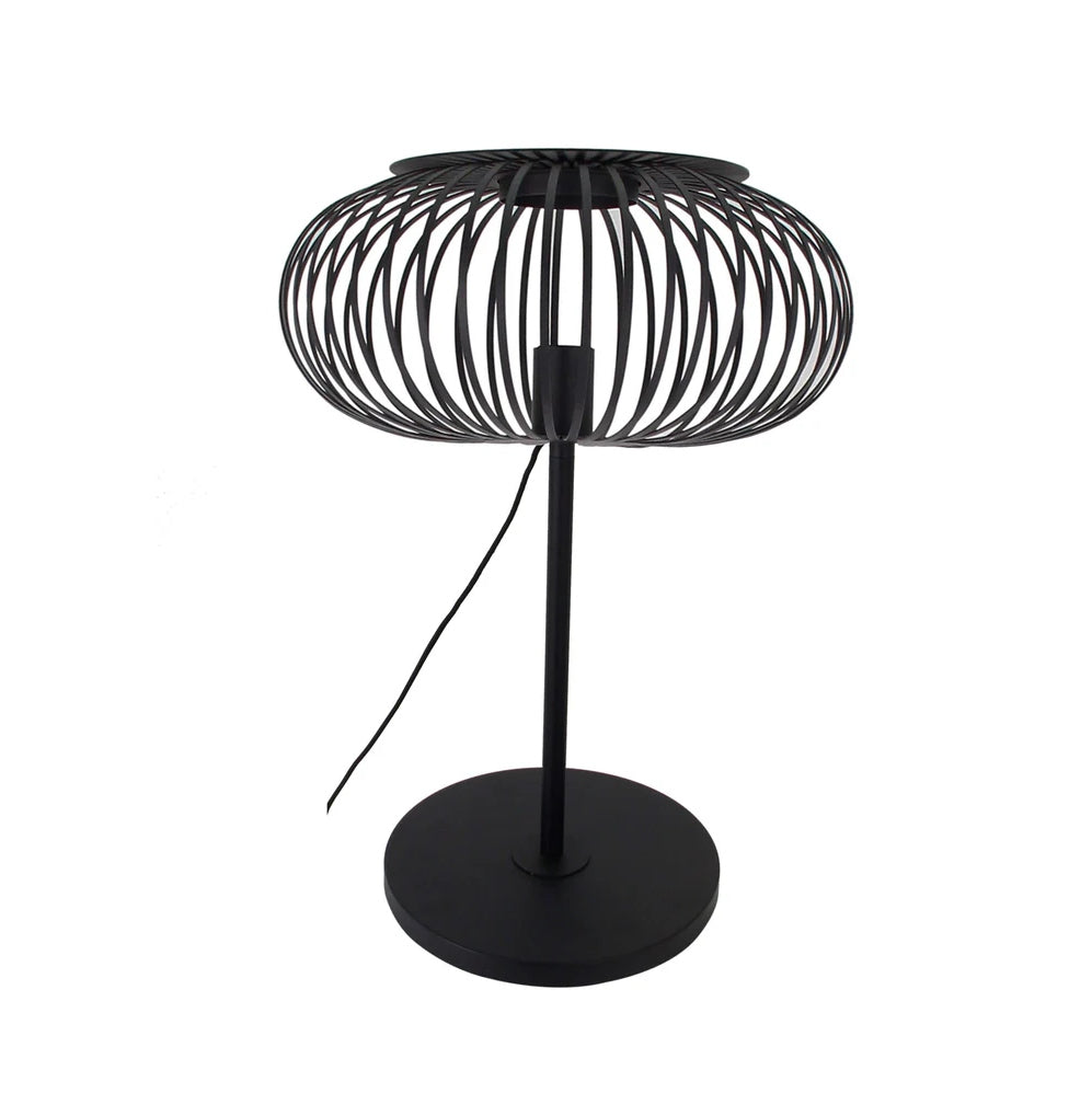 Zwarte Chericoni Curvato vloerlamp, 1-lichts, met een diameter van 40cm, E27 fitting, verstelbare hoogte 59cm of 143cm.