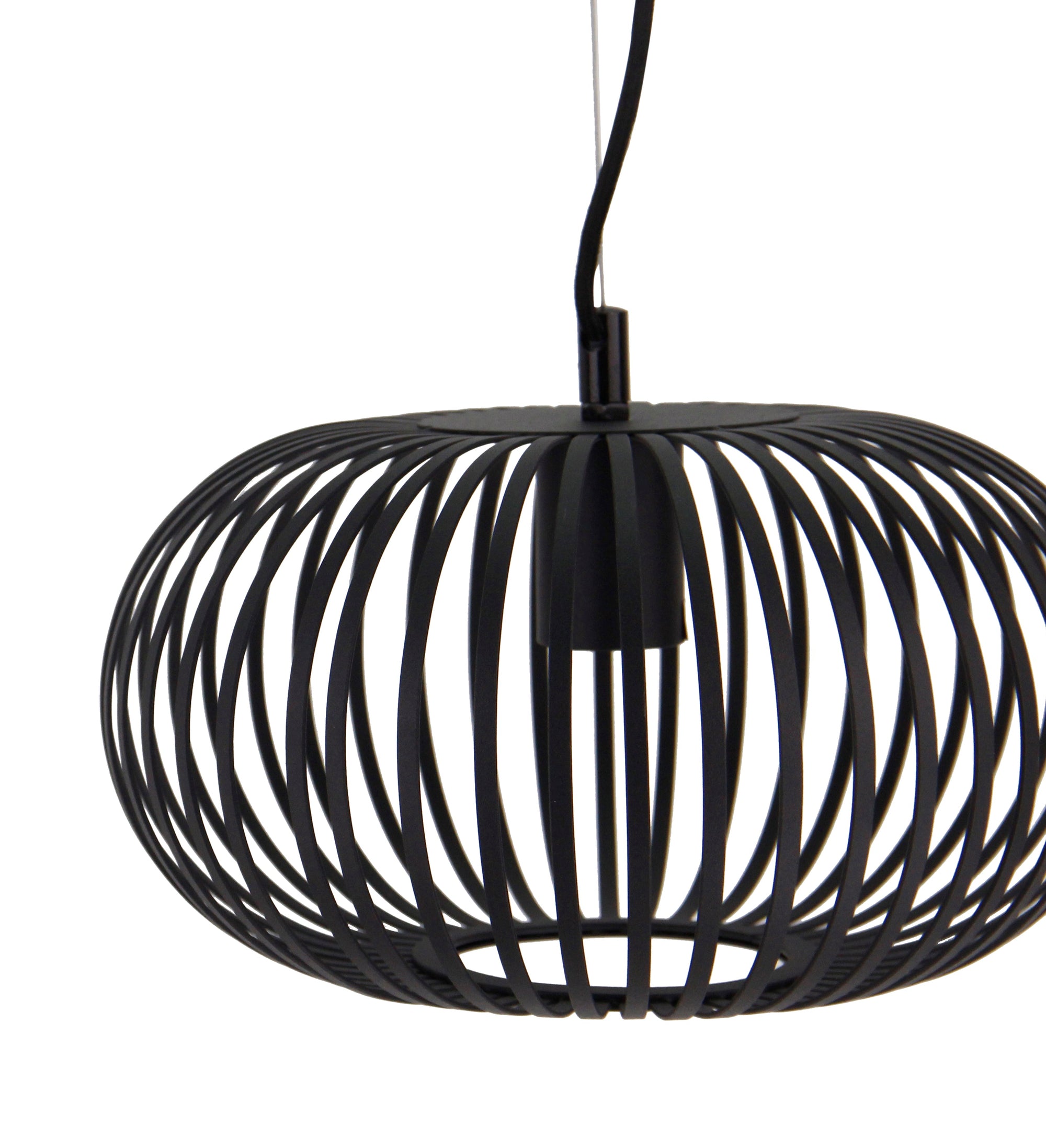 Hanglamp Chericoni Curvato, zwart, Ø 30 cm, 1 lichtpunt, E27 fitting. Modern design voor sfeervolle interieurverlichting.