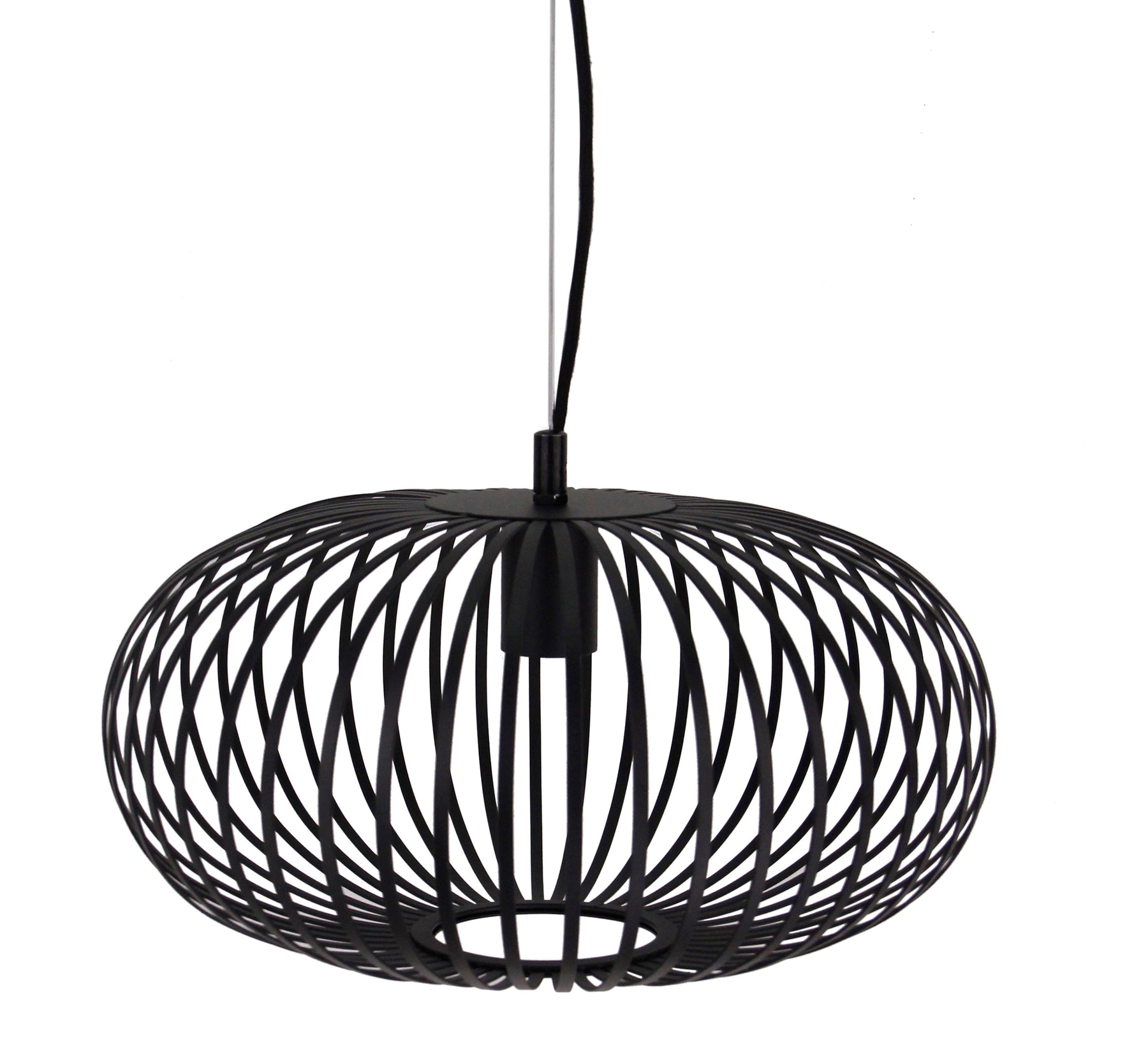 Hanglamp Chericoni Curvato, zwart, Ø 40 cm, 1 lichtpunt, E27 fitting. Modern design voor sfeervolle interieurverlichting.