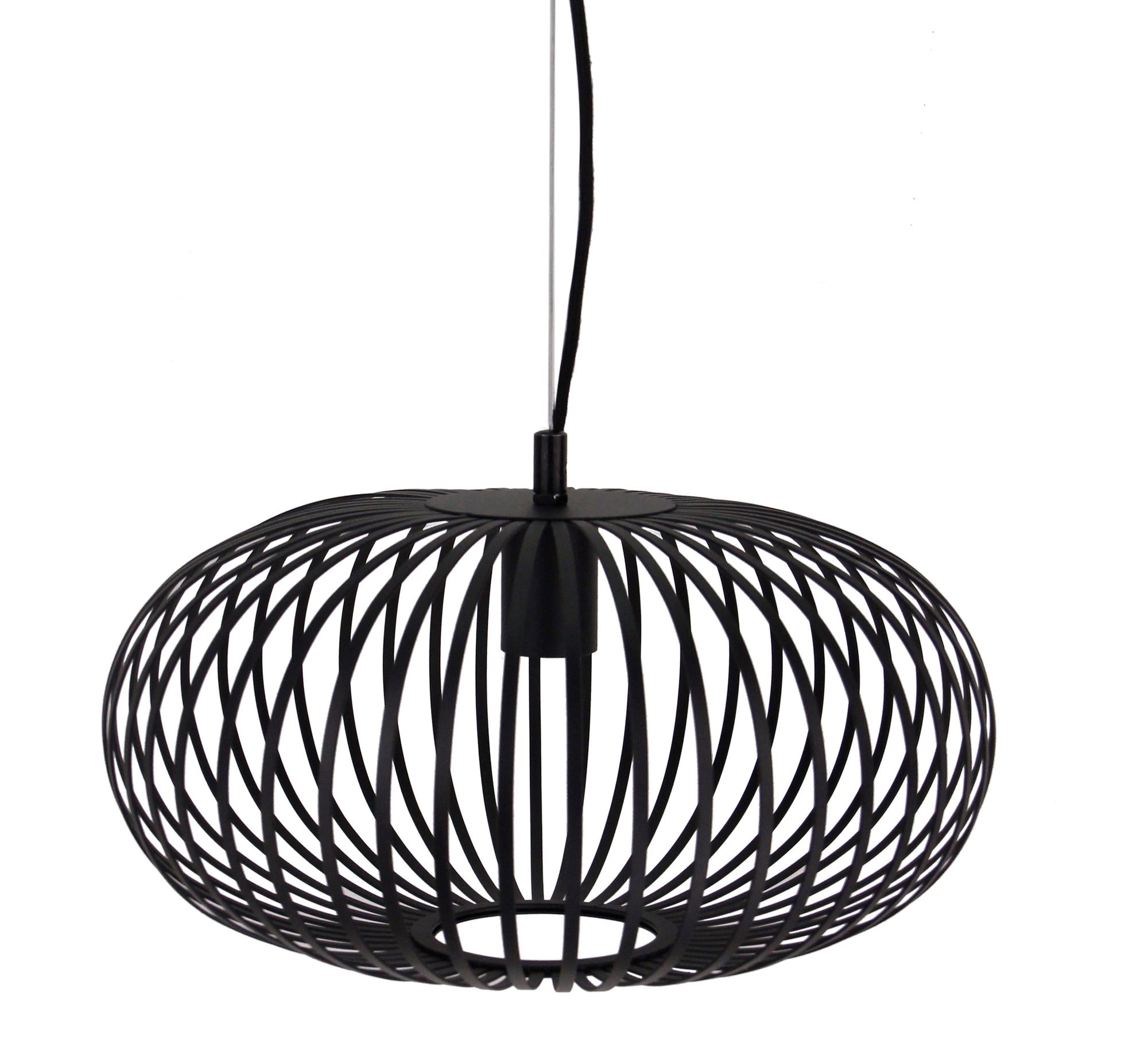 Hanglamp Chericoni Curvato, zwart, Ø 40 cm, 1 lichtpunt, E27 fitting. Modern design voor sfeervolle interieurverlichting.