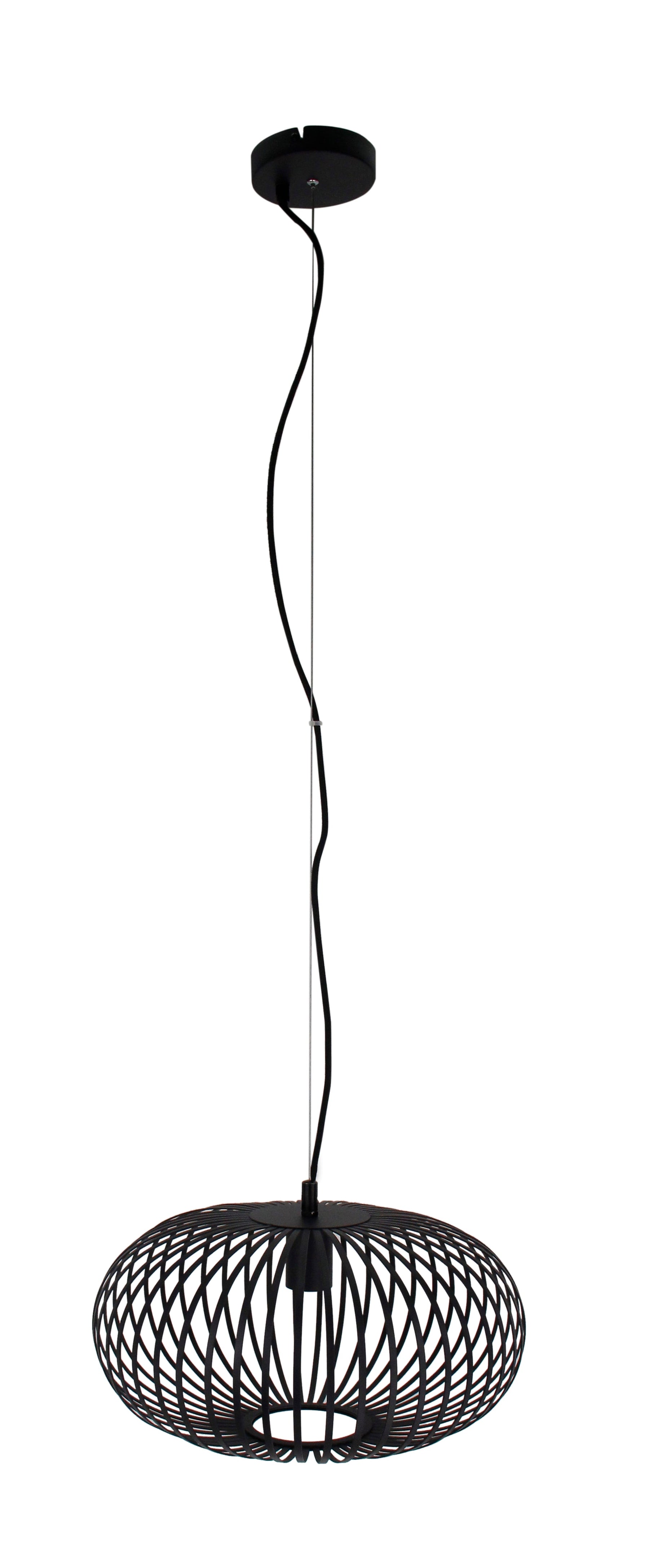 Hanglamp Chericoni Curvato, zwart, Ø 40 cm, 1 lichtpunt, E27 fitting. Modern design voor sfeervolle interieurverlichting.