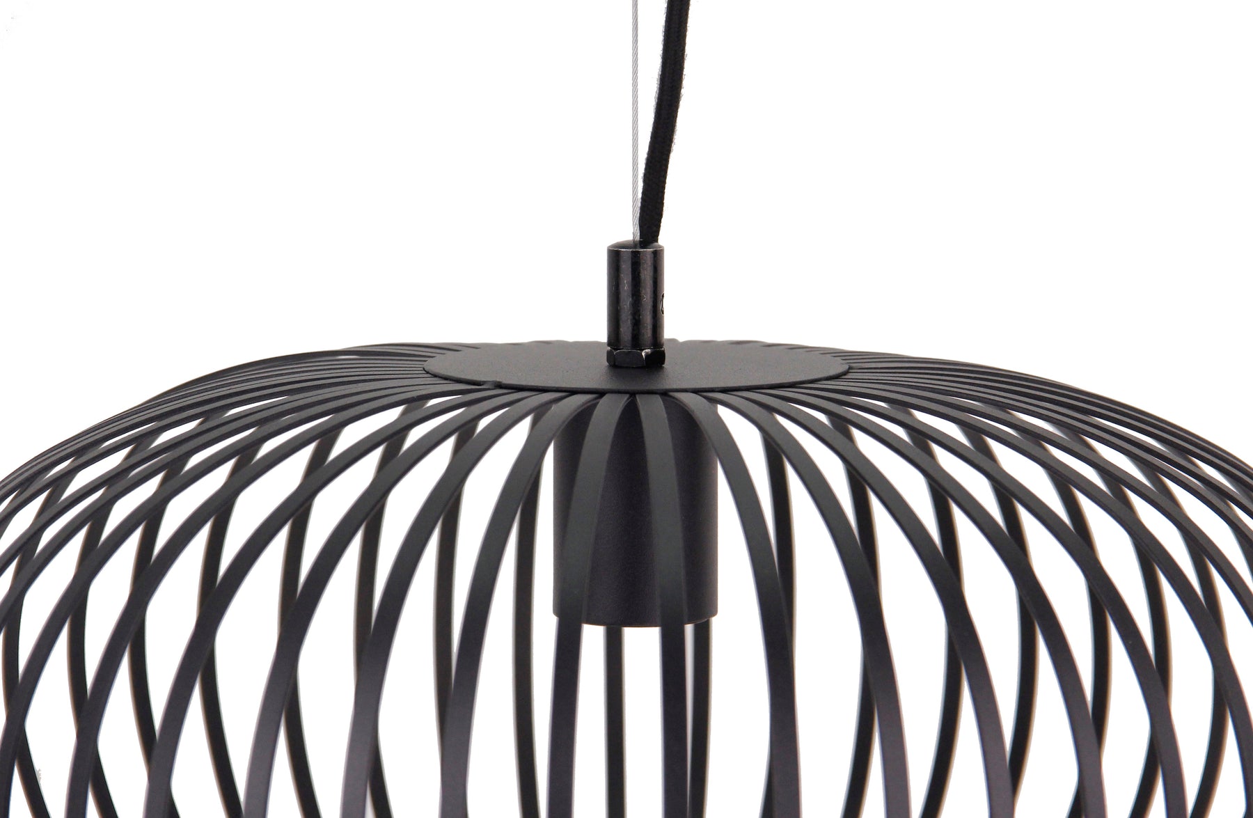 Hanglamp Chericoni Curvato, zwart, Ø 40 cm, 1 lichtpunt, E27 fitting. Modern design voor sfeervolle interieurverlichting.