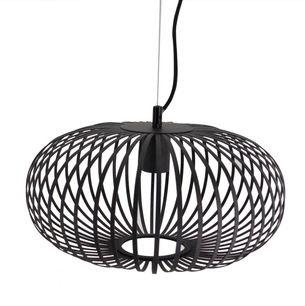 Hanglamp Chericoni Curvato, zwart, Ø 40 cm, 2 lichtpunten, E27 fitting. Modern design voor stijlvolle interieurverlichting.