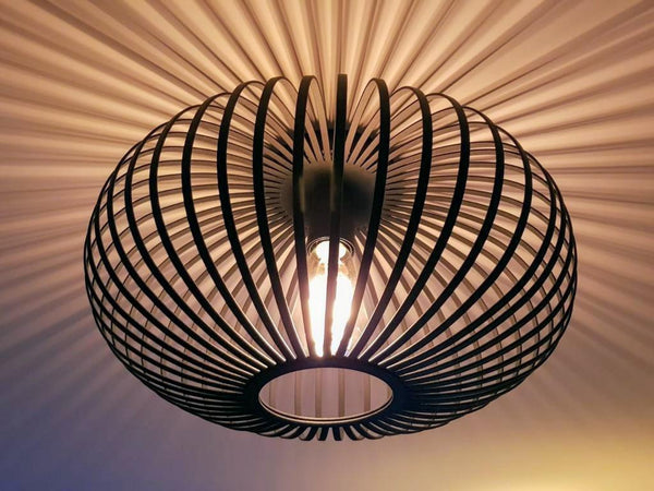 Plafondlamp Chericoni Curvato, zwart, Ø 40cm, 1 lichtpunt, strak en modern design voor stijlvolle interieurverlichting.