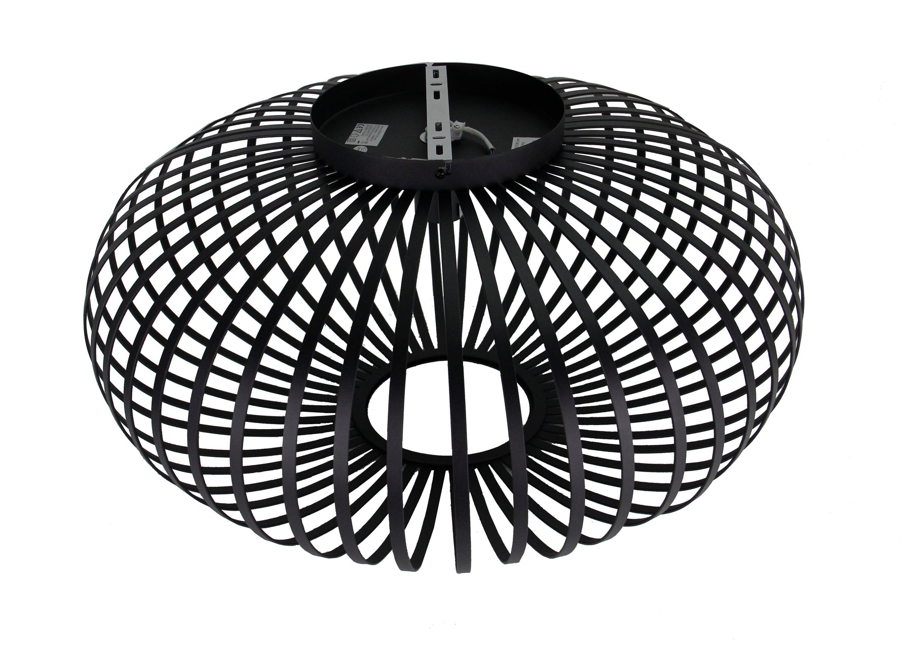 Plafondlamp Chericoni Curvato, zwart, Ø 60cm, 1 lichtpunt, modern design voor elegante en sfeervolle interieurverlichting.