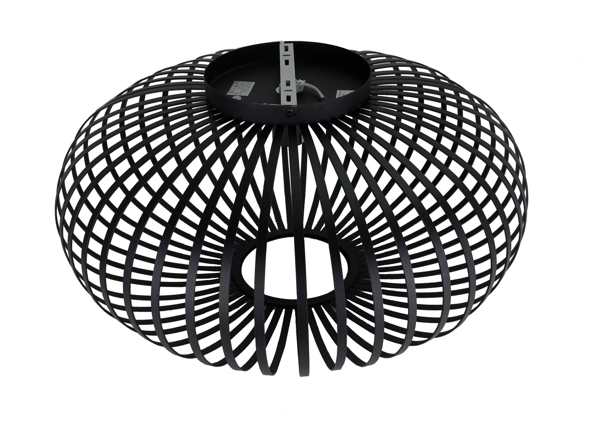 Plafondlamp Chericoni Curvato, zwart, Ø 60cm, 1 lichtpunt, modern design voor elegante en sfeervolle interieurverlichting.