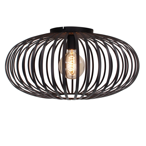 Plafondlamp Chericoni Curvato, zwart, Ø 60cm, 1 lichtpunt, modern design voor elegante en sfeervolle interieurverlichting.