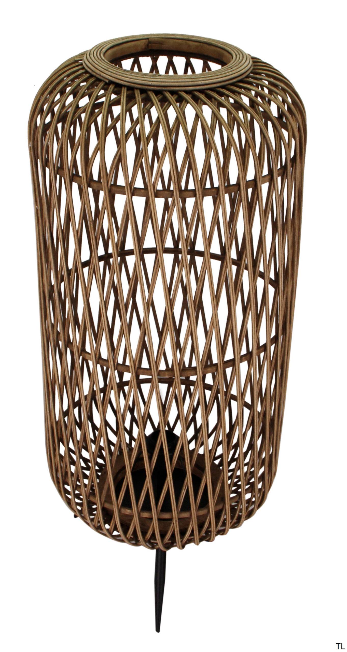 De Nature Diagonaal Vloerlamp (Ø35 cm) combineert bamboe met een strak, zwart design.