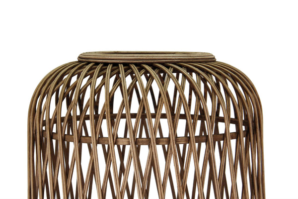 De Nature Diagonaal Vloerlamp (Ø35 cm) combineert bamboe met een strak, zwart design.