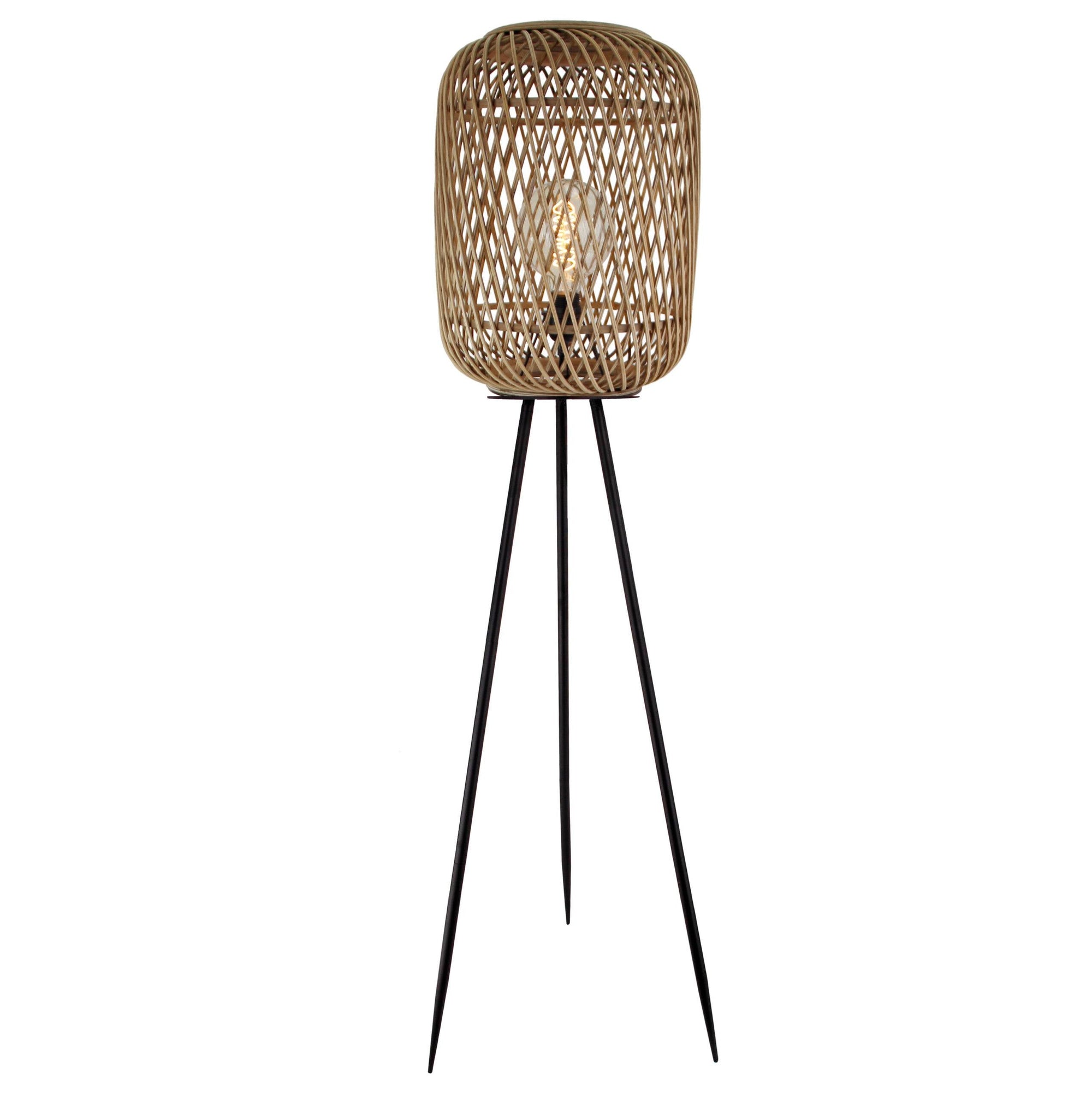 Vloerlamp Chericoni Nature Diagonaal, Ø32 cm, bamboe hout, 1 lichtpunt, E27 fitting. Natuurlijk design voor sfeervolle verlichting.