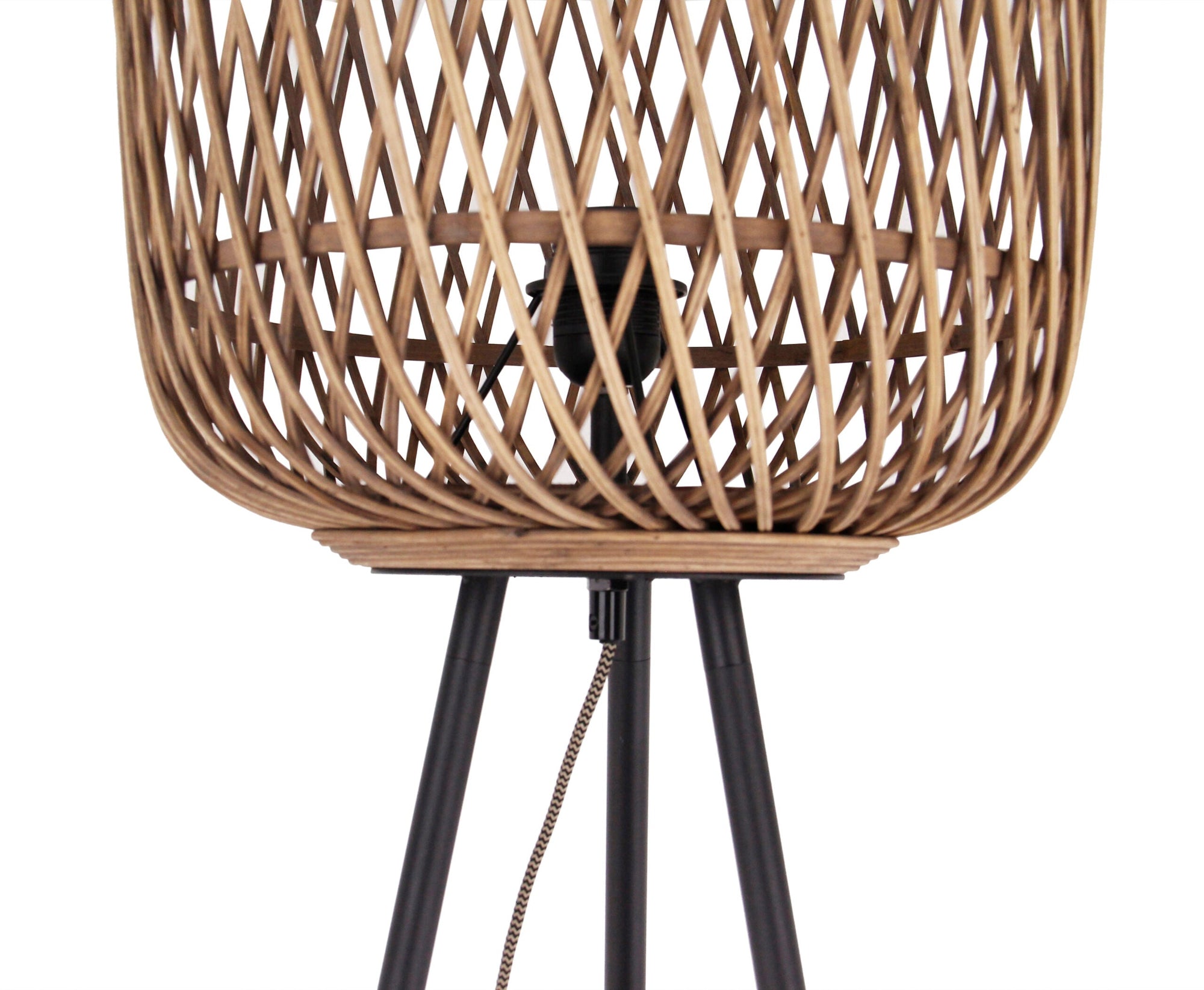 Vloerlamp Chericoni Nature Diagonaal, Ø32 cm, bamboe hout, 1 lichtpunt, E27 fitting. Natuurlijk design voor sfeervolle verlichting.